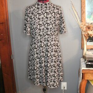 Black with White Flowers Dress
